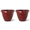 Glitzhome® Round Faux Ceramic Pot Plastic Planter Set